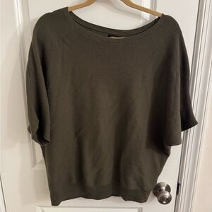 Quince Olive Off-the-Shoulder Sweater